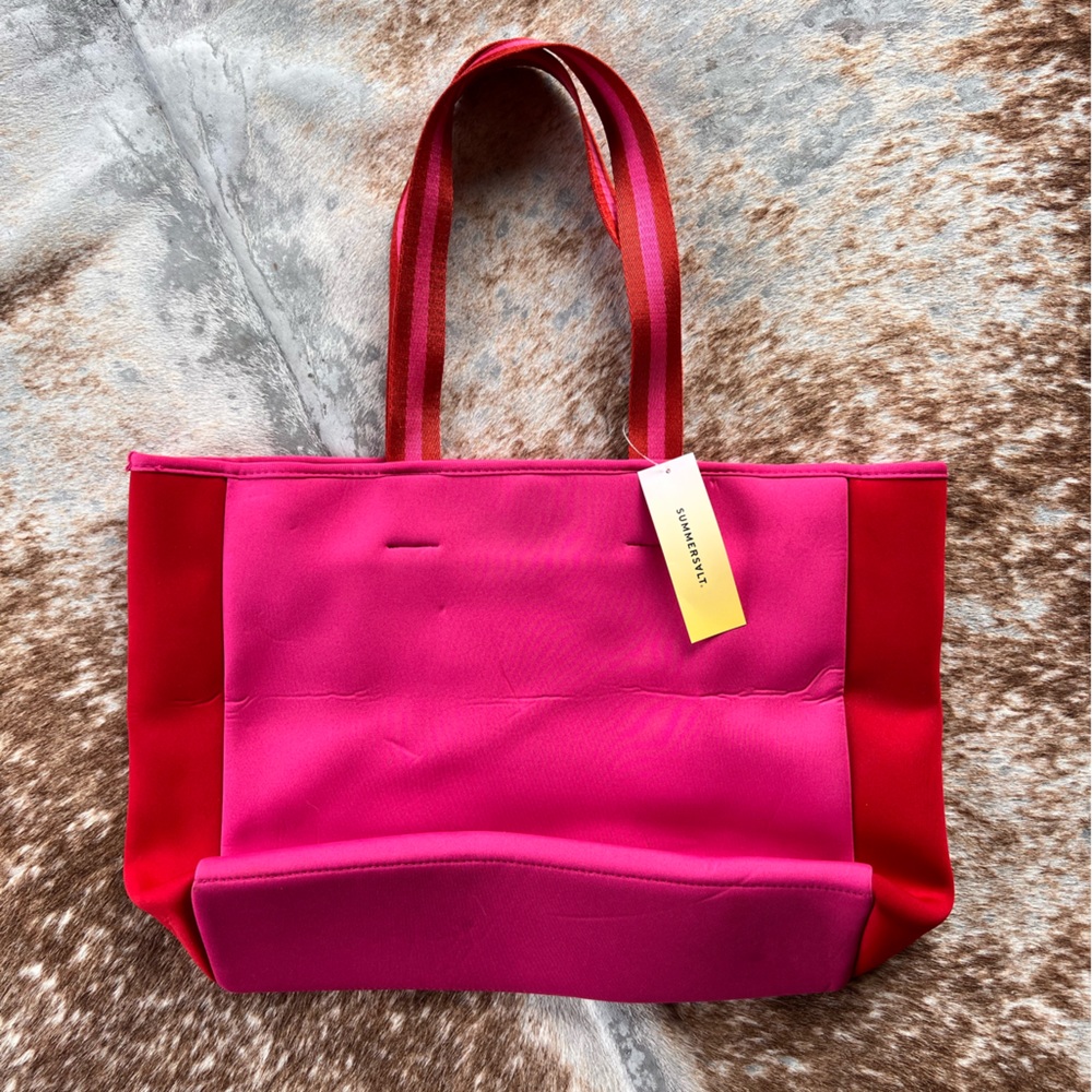 SummerSalt Pink and Red Neoprene Tote